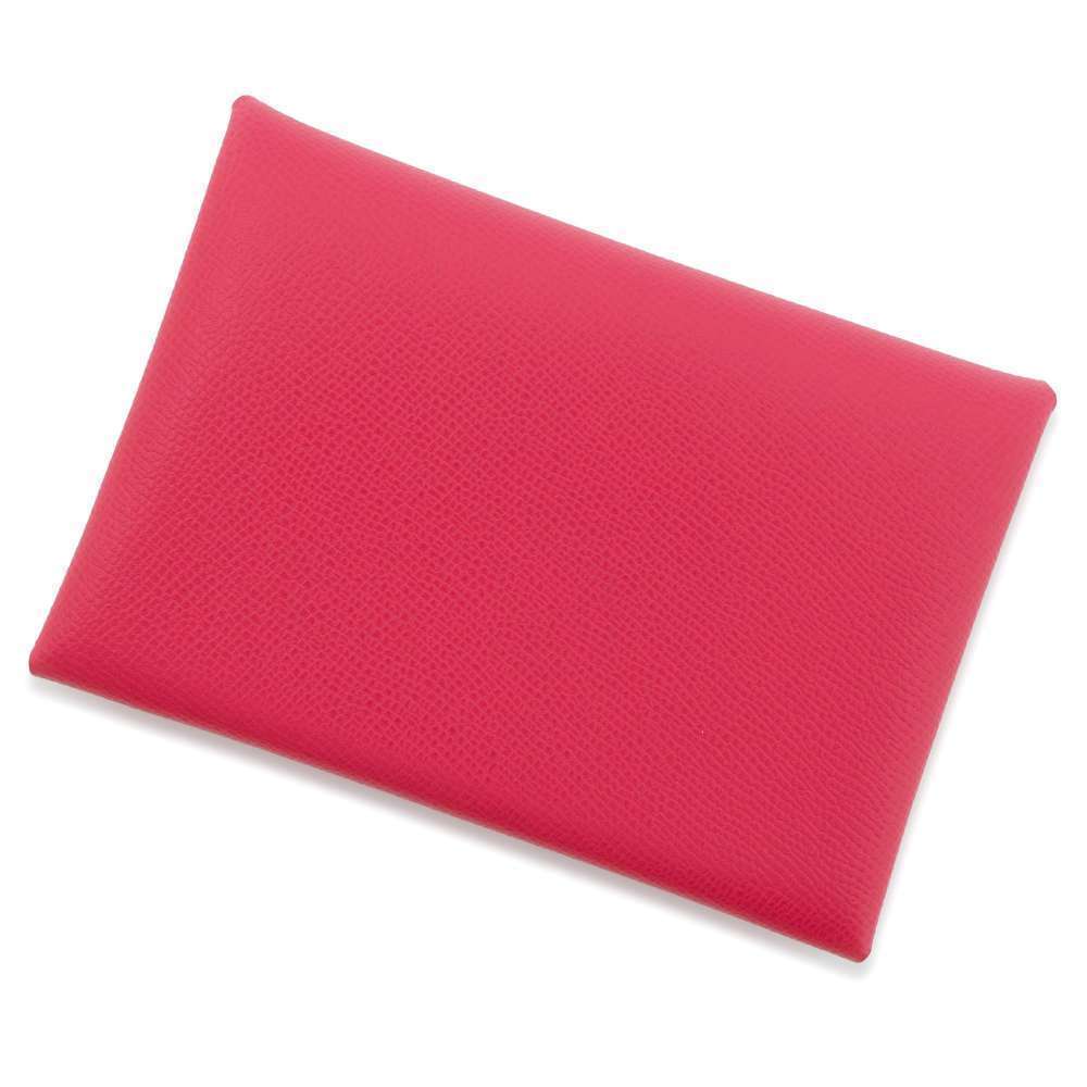 Hermes Calvi Duo Vaud Madame Coin Case Framboise
